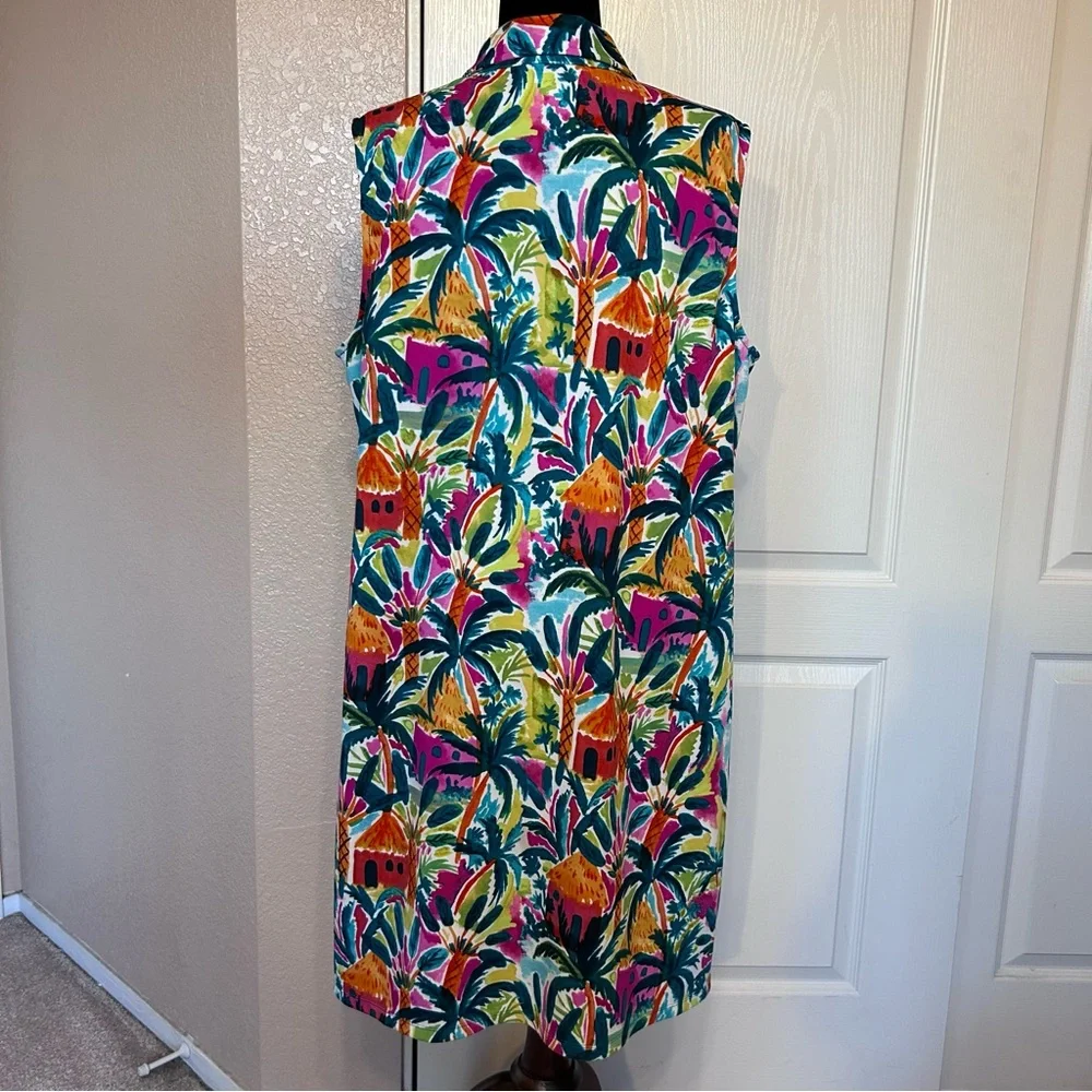 Pappagallo Colorful Tropical Print Midi Dress - Picture 2 of 5